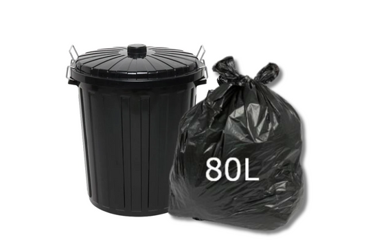 80L Bin Liner 1ctn (10 x 25 bin liners) Extra Heavy Duty